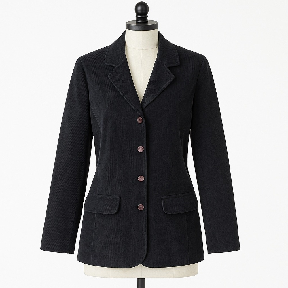 Clio Blazer Jacket Womens M Black 90s Vintage Y2K Minimalist Officecore USA Made
